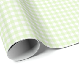 Papel De Regalo Verde apio | Libro de ajuste de Gingham blanco