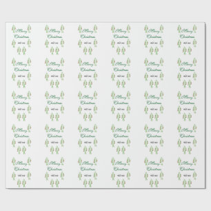 Papel De Regalo Verde árbol de navidad rojo cereza alegría Navidad