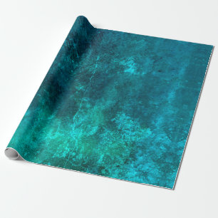 Papel De Regalo verde azul turquesa profundo saturado textura rúst
