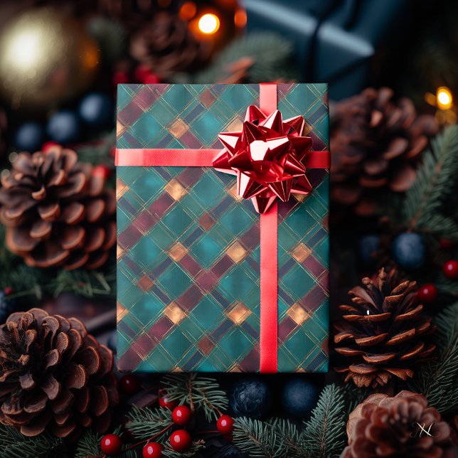 Papel De Regalo Verde azulada y borgoña al aire libre - Elegantes  (Subido por el creador)