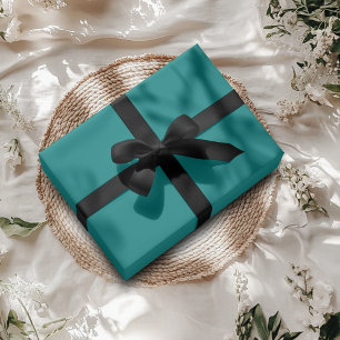 Papel De Regalo Verde azulado de color sólido   Clásico   Elegante