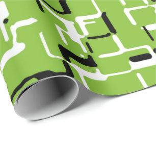 Papel De Regalo Verde/Blanco/Negro Alegre Moderno