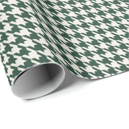 Papel De Regalo Verde Bosque y Patrón de Piel de Perro Marfil | El