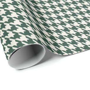 Papel De Regalo Verde Bosque y Patrón de Piel de Perro Marfil El