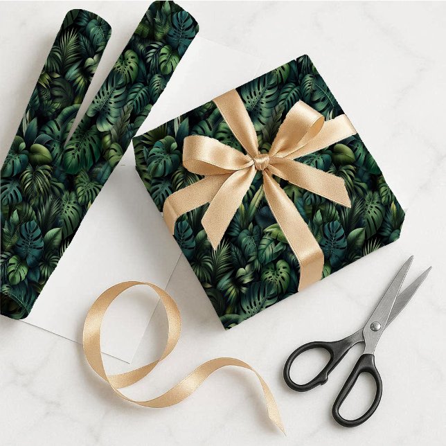 Papel de Regalo Verde Botánico Monstera Tropical (Wrapping paper)