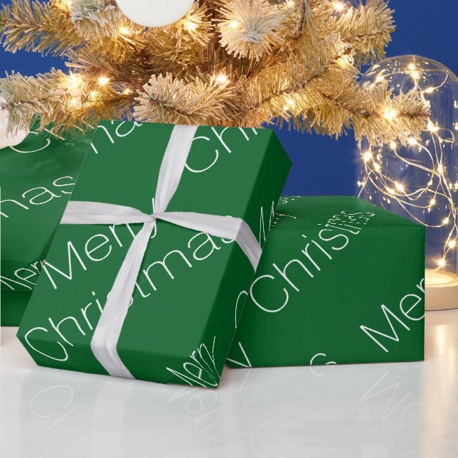 Papel de regalo verde de Navidad alegre (Vacaciones)