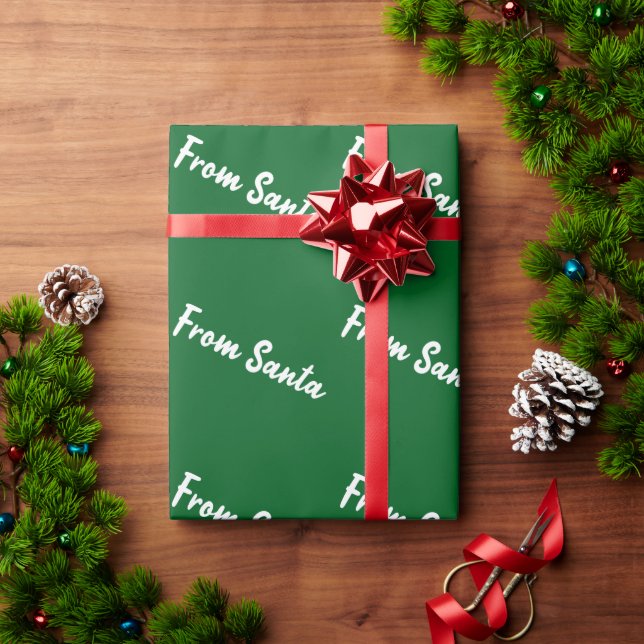 Papel de regalo verde de Papá Noel (Regalo de vacaciones)