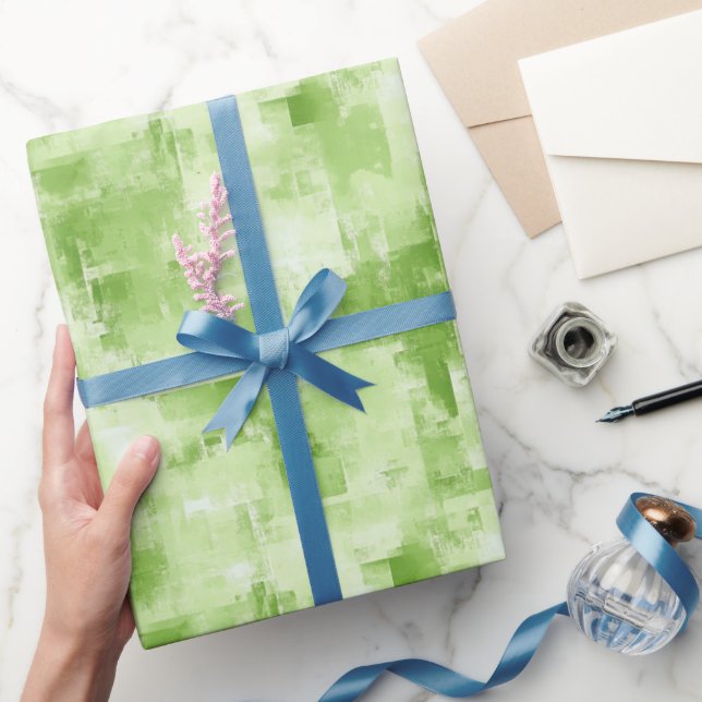 Papel De Regalo Verde de Primavera Abstracto  (Regalar)