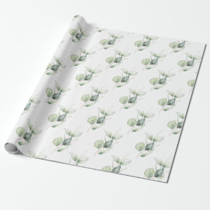 Papel De Regalo Verde de Vacaciones Botánicas de Eucalipto