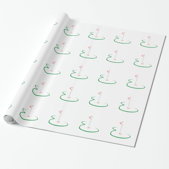 Papel De Regalo Verde del golf (Desenrollado)