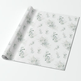 Papel De Regalo Verde elegante eucalipto