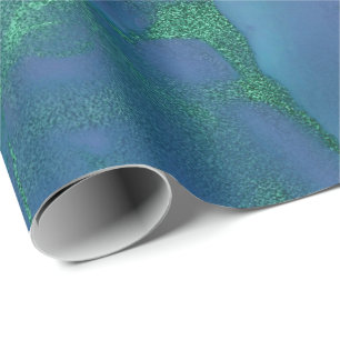 Papel De Regalo Verde esmeralda azul del zafiro de la pintura