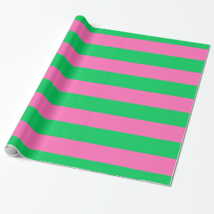 Papel De Regalo Verde Esmeralda, Rosa Caliente #2 Ranura Preppy XL