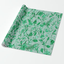 Papel De Regalo Verde esmeralda sobre un respaldo de textura escul