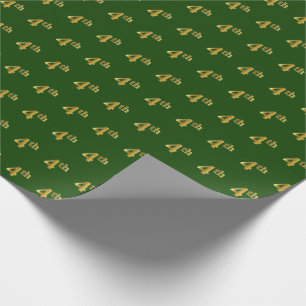 Papel De Regalo Verde, Falso Oro 4º (Cuarto) Evento