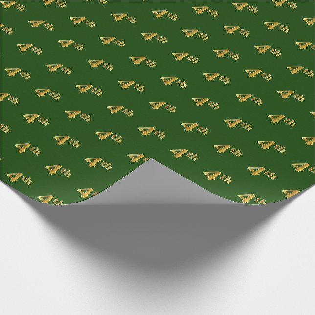 Papel De Regalo Verde, Falso Oro 4º (Cuarto) Evento (Esquina)