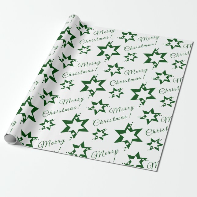 Papel de regalo verde Feliz Navidad (Desenrollado)