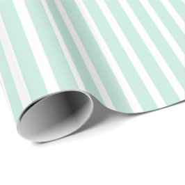 Papel De Regalo Verde menta adorable y blanco rayados