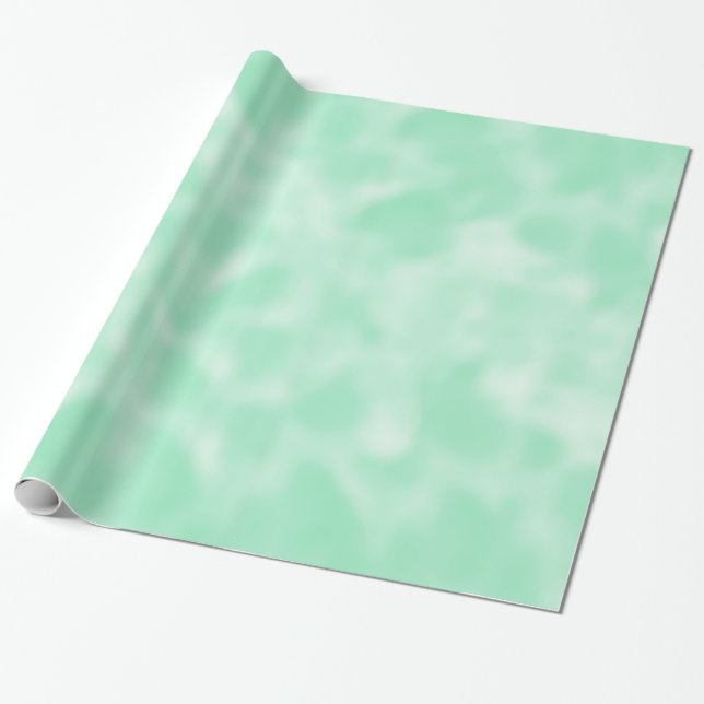 Papel De Regalo Verde menta y blanco abigarrados (Desenrollado)