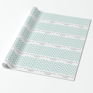 Papel De Regalo Verde menta y blanco Chevron el | personalizado