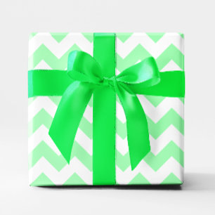 Papel De Regalo Verde menta y Chevron blanco