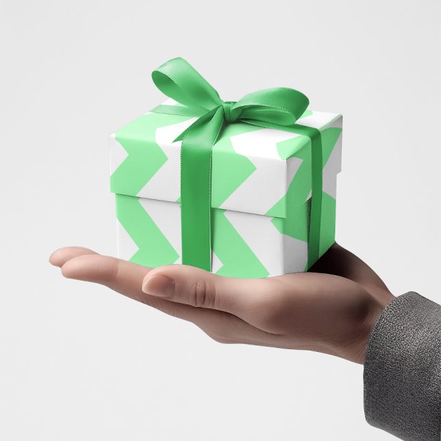 Papel De Regalo Verde menta y patrón de Chevron en blanco (Mint Green and White Chevron Pattern Wrapping Paper)