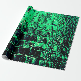 PAPEL DE REGALO VERDE METÁLICO ALLIGADOR