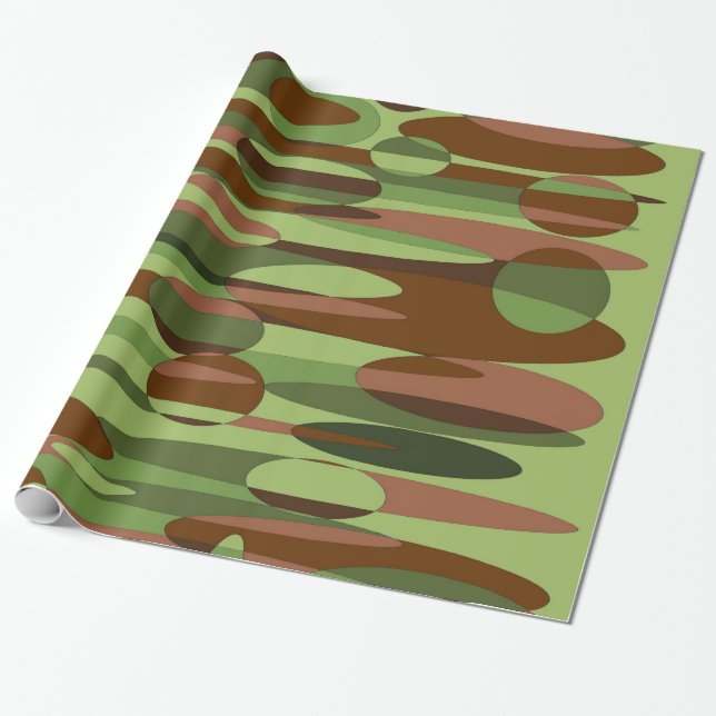 Papel De Regalo Verde militar y marrón (Desenrollado)
