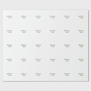 Papel De Regalo Verde mínimo simple añadir el nombre de texto reco