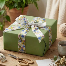 Papel De Regalo Verde Musgo Terroso Elegante Color Sólido
