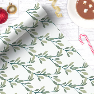 Papel De Regalo Verde Navideño Moderno para las Fiestas