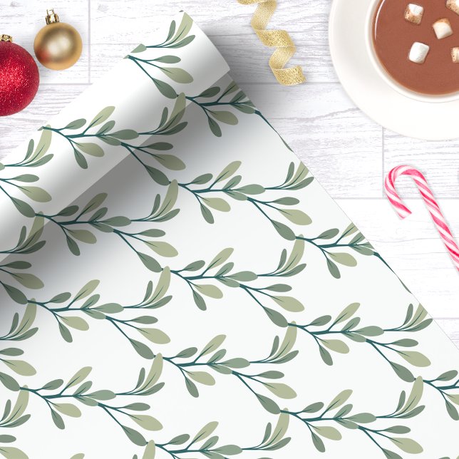 Papel De Regalo Verde Navideño Moderno para las Fiestas (Subido por el creador)