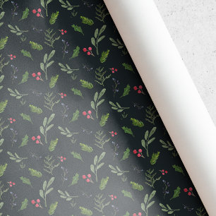 Papel De Regalo Verde Navideño Rústico