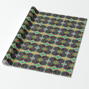 PAPEL DE REGALO VERDE NEGRO CON HERRAMIENTAS EN LAS BALLAS REDONDA