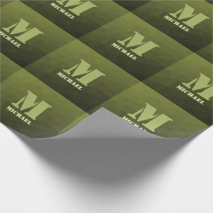 Papel De Regalo Verde oliva del ejército patrón geométrico de mall