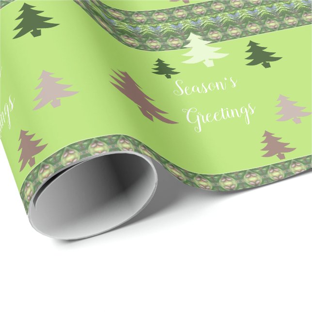 Papel De Regalo Verde oscuro y claro (Esquina del rollo)