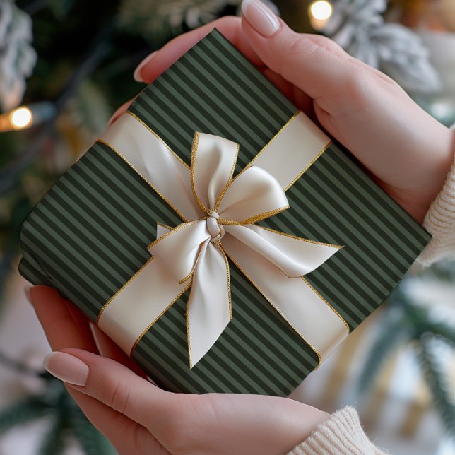 Papel De Regalo Verde oscuro y rayas de salvia (Subido por el creador)