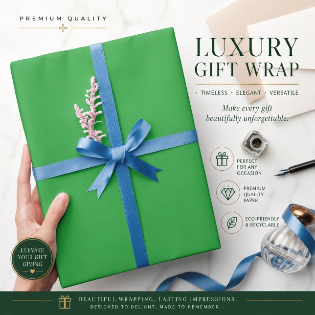 Papel de regalo verde personalizado (Subido por el creador)