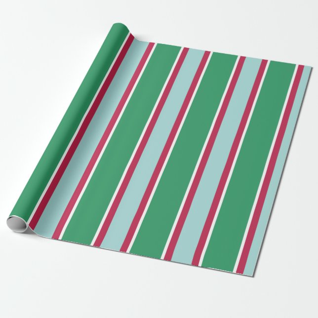 Papel de regalo verde rojo de Navidad retro (Desenrollado)