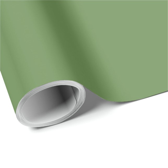 Papel De Regalo Verde rústico del helecho de Boston sólido (Esquina del rollo)