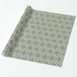 Papel De Regalo Verde Sabio Blanco XL Quatrefol marroquí #7DS