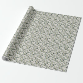 Papel De Regalo Verde Salvia Acuarela Francés Campo Olivo