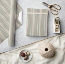 Papel De Regalo Verde Salvia Azul Polvoriento Gris Taupe Franja Gr
