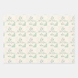 Papel de regalo verde salvia Eid Al Adha