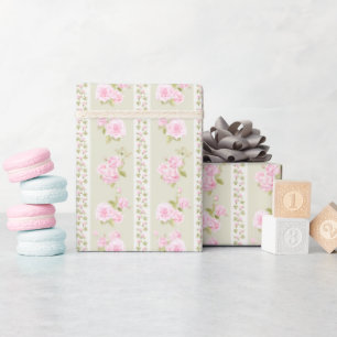 Papel De Regalo Verde Salvia Floral Vintage