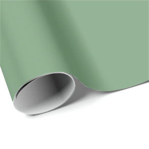 Papel De Regalo Verde unicolor sólido minimalista #749c75