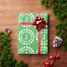 Papel de regalo verde y blanco de vacaciones con m