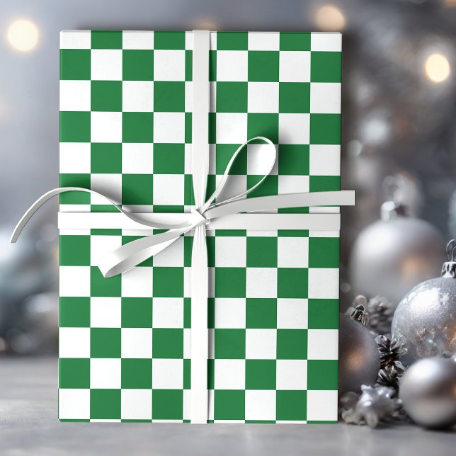 Papel De Regalo Verde y Blanco Holiday Check (Subido por el creador)