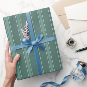 Papel De Regalo Verdes Oscuro y Rayas Verdes