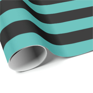Papel De Regalo Verdigris Verde y Raya Negra